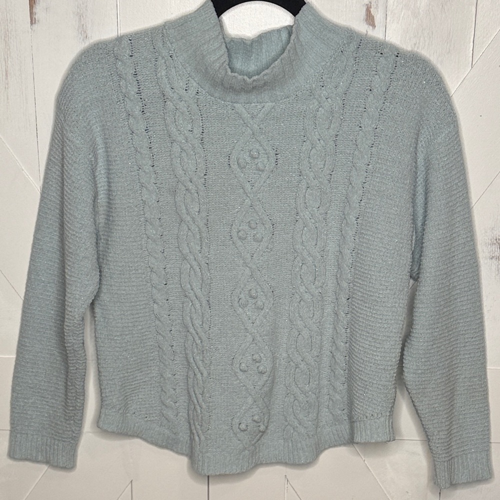 Cat & Jack Light Blue Cable Knit Sweater